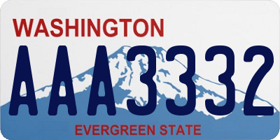 WA license plate AAA3332