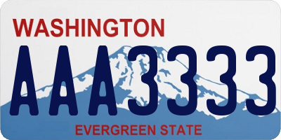 WA license plate AAA3333