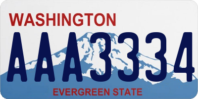 WA license plate AAA3334