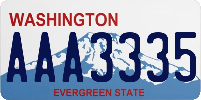 WA license plate AAA3335