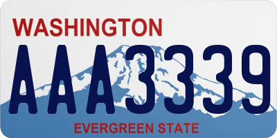 WA license plate AAA3339