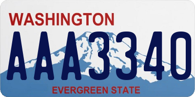 WA license plate AAA3340