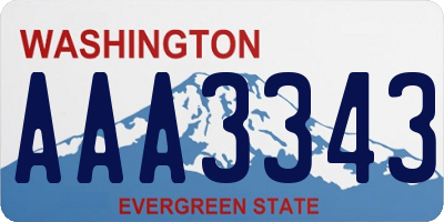 WA license plate AAA3343