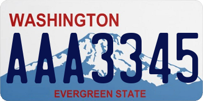 WA license plate AAA3345