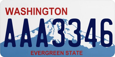 WA license plate AAA3346