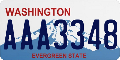 WA license plate AAA3348