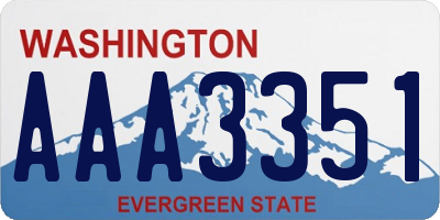 WA license plate AAA3351