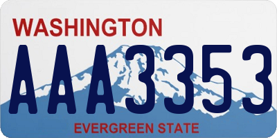 WA license plate AAA3353