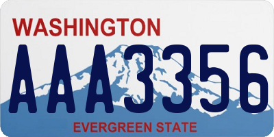WA license plate AAA3356