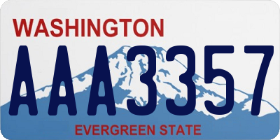 WA license plate AAA3357