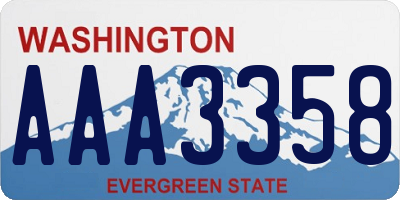 WA license plate AAA3358