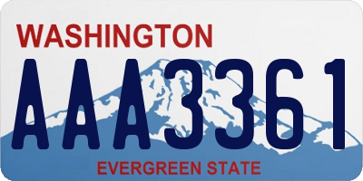 WA license plate AAA3361