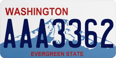 WA license plate AAA3362