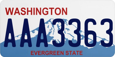 WA license plate AAA3363