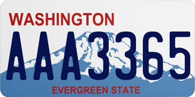 WA license plate AAA3365