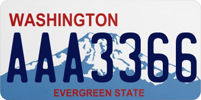 WA license plate AAA3366