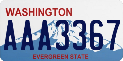 WA license plate AAA3367