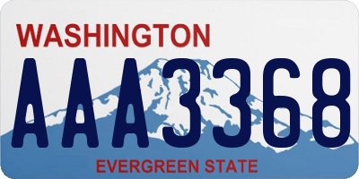 WA license plate AAA3368