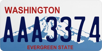 WA license plate AAA3374