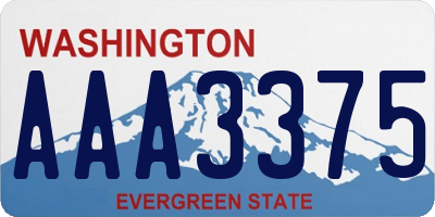 WA license plate AAA3375