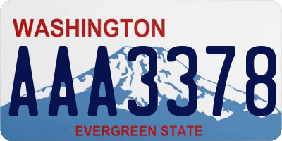 WA license plate AAA3378