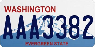 WA license plate AAA3382