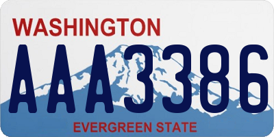 WA license plate AAA3386