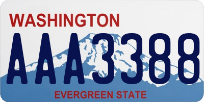 WA license plate AAA3388