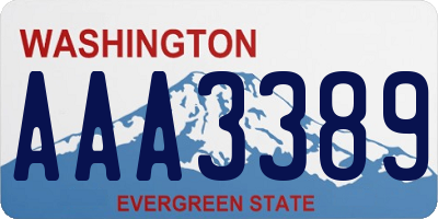 WA license plate AAA3389