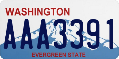 WA license plate AAA3391