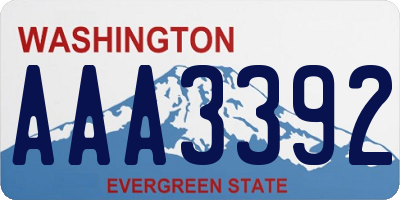 WA license plate AAA3392