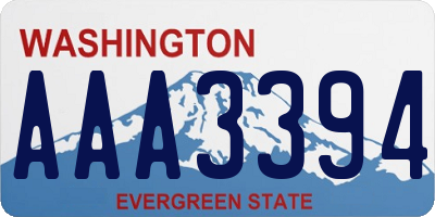 WA license plate AAA3394