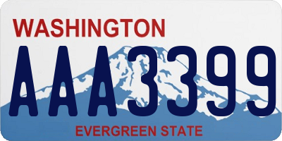 WA license plate AAA3399