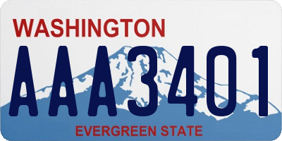 WA license plate AAA3401