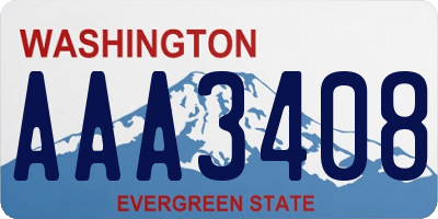 WA license plate AAA3408