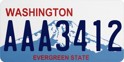 WA license plate AAA3412