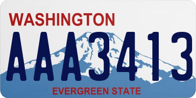 WA license plate AAA3413