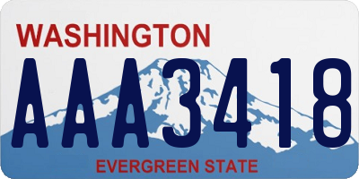 WA license plate AAA3418