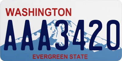 WA license plate AAA3420