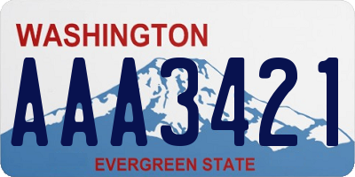 WA license plate AAA3421
