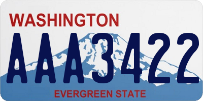 WA license plate AAA3422