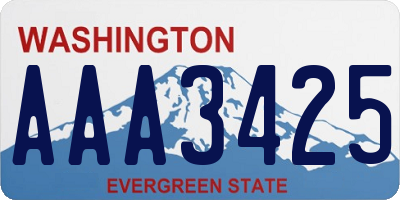 WA license plate AAA3425