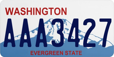 WA license plate AAA3427