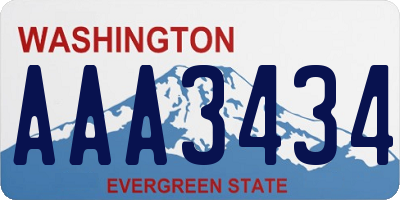 WA license plate AAA3434