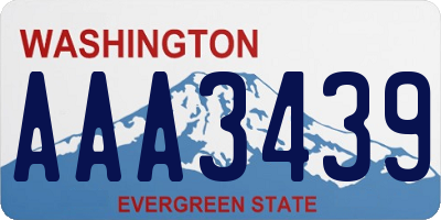 WA license plate AAA3439