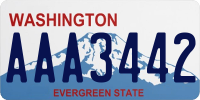 WA license plate AAA3442