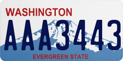 WA license plate AAA3443