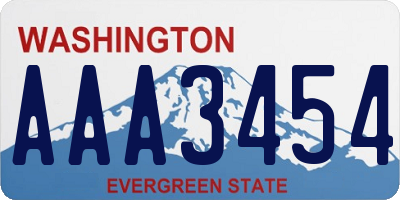 WA license plate AAA3454