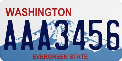 WA license plate AAA3456