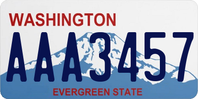 WA license plate AAA3457